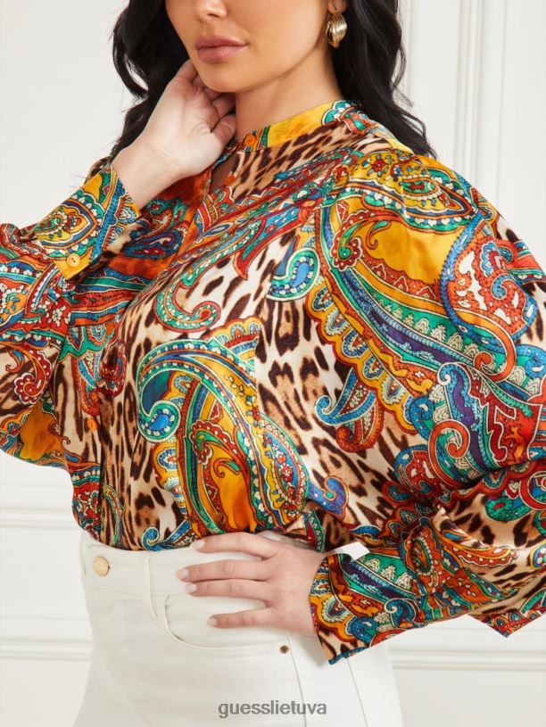 moterys GUESS 6NLN1585 drabužiai kylantis fenikso atspaudas fenikso kylanti yvonne palaidinė