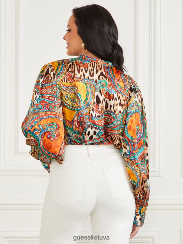 moterys GUESS 6NLN1585 drabužiai kylantis fenikso atspaudas fenikso kylanti yvonne palaidinė