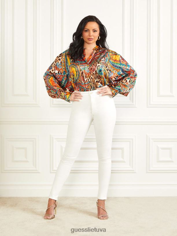 moterys GUESS 6NLN1585 drabužiai kylantis fenikso atspaudas fenikso kylanti yvonne palaidinė