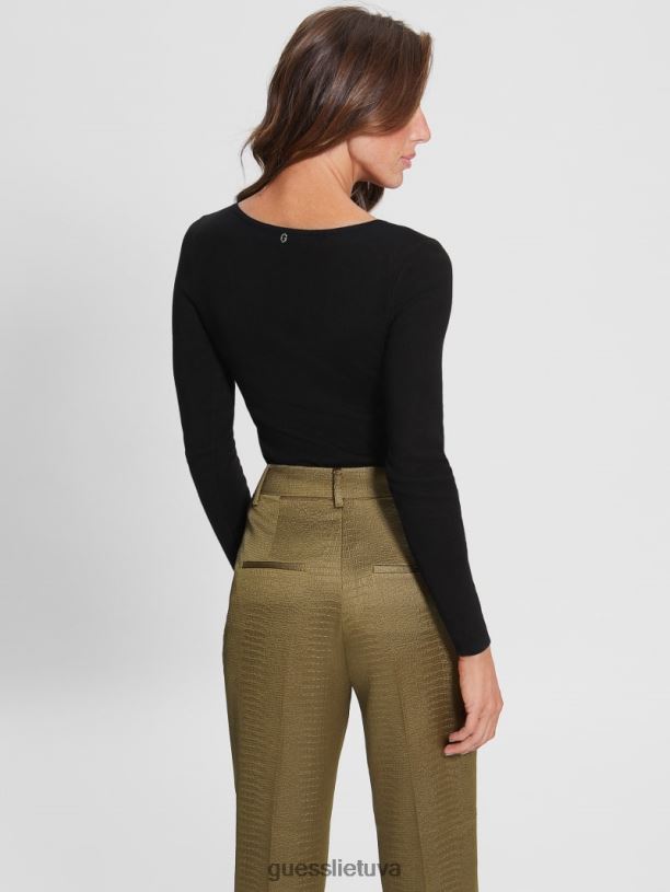 moterys GUESS 6NLN1651 drabužiai juodas eco bling ring umi bodis