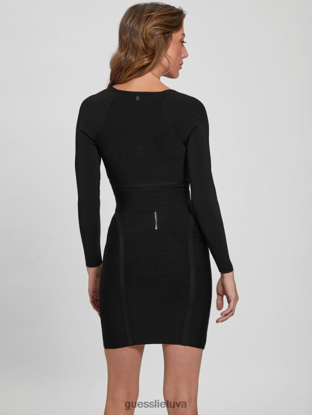 moterys GUESS 6NLN1676 drabužiai juodas zaylee mirage top