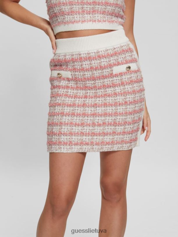 moterys GUESS 6NLN2028 drabužiai tvido apelsinas tvido megztinis mini sijonas