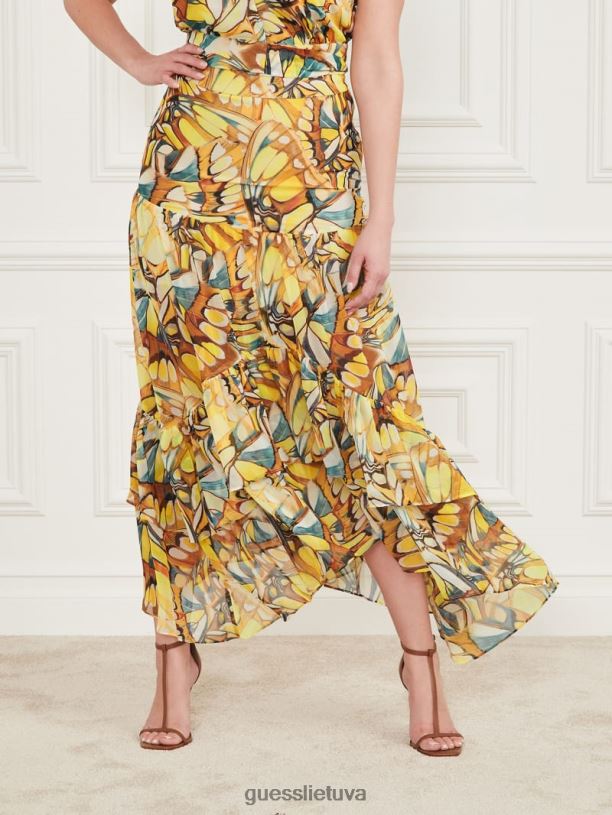 moterys GUESS 6NLN2099 drabužiai auksinio sparno atspaudas sijonas