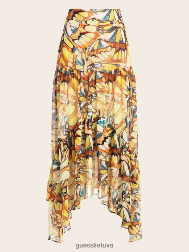 moterys GUESS 6NLN2099 drabužiai auksinio sparno atspaudas sijonas