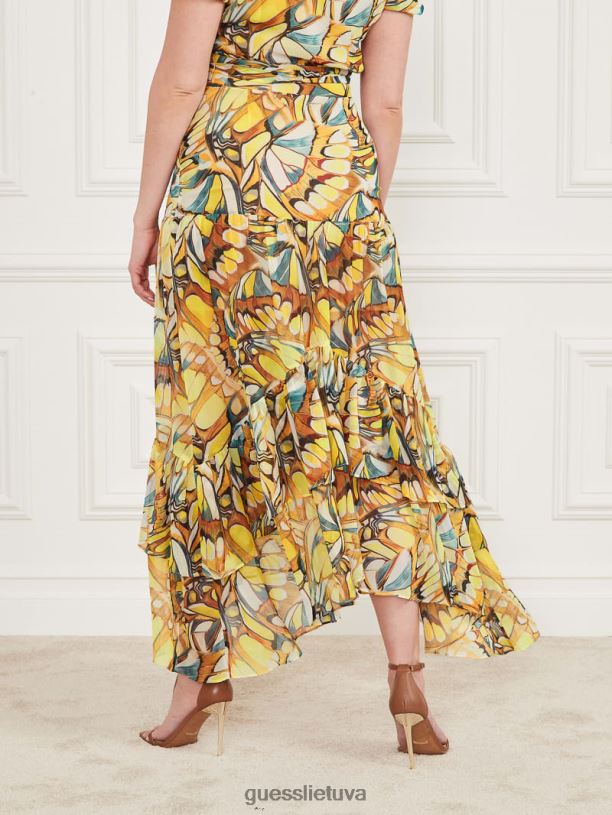 moterys GUESS 6NLN2099 drabužiai auksinio sparno atspaudas sijonas