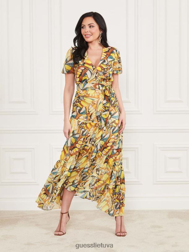 moterys GUESS 6NLN2099 drabužiai auksinio sparno atspaudas sijonas