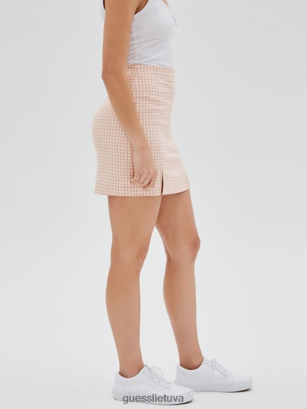 moterys GUESS 6NLN2124 drabužiai žavinga violetinė multi originalus mini sijonas