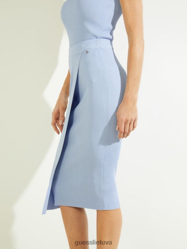 moterys GUESS 6NLN2412 drabužiai koronado mėlyna yvette megztinis sijonas