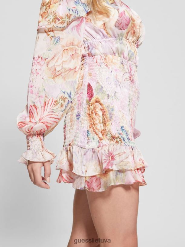 moterys GUESS 6NLN2438 drabužiai skaitmeninis gobeleno spaudinys pi eko azura sijonas