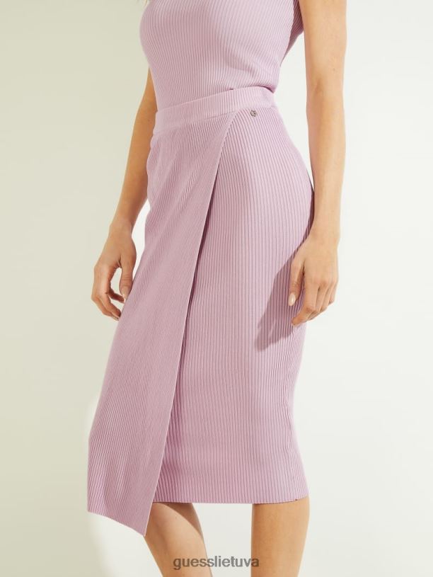 moterys GUESS 6NLN2455 drabužiai lininė alyvinė yvette megztinis sijonas