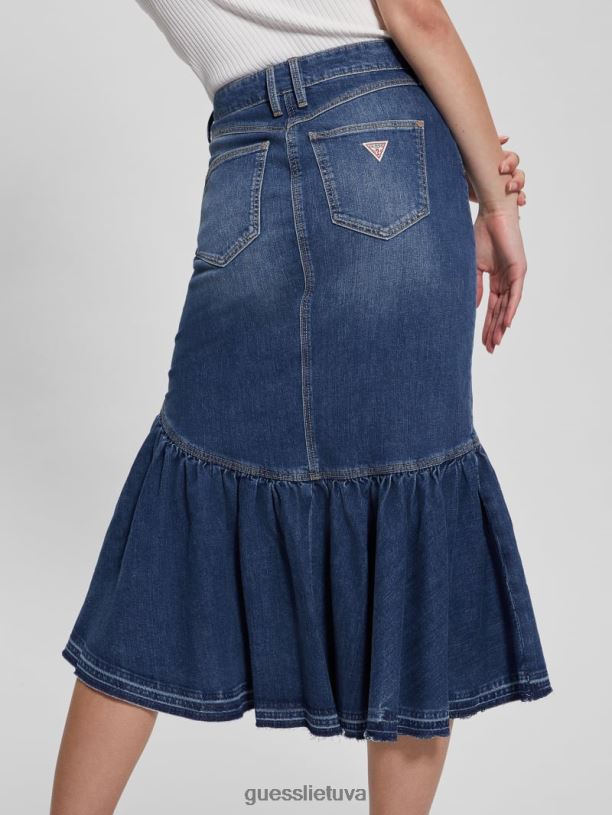 moterys GUESS 6NLN42 drabužiai enlinghtment tamsus ekologinis marinella džinsinis sijonas