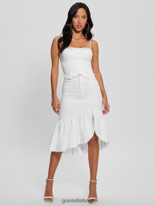 moterys GUESS 6NLN43 drabužiai lelija balta marinella džinsinio pieštuko sijonas