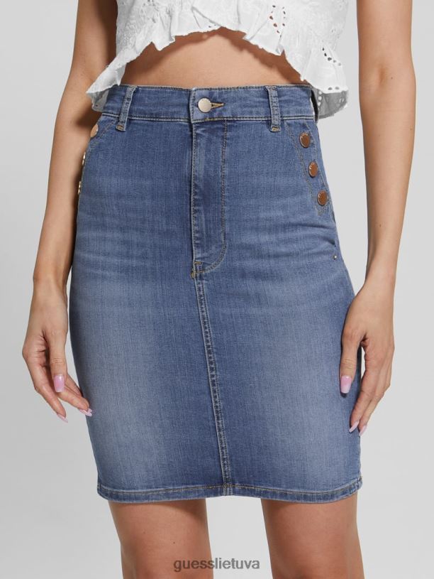 moterys GUESS 6NLN52 drabužiai plunksnų dangus iolonda džinsinis sijonas