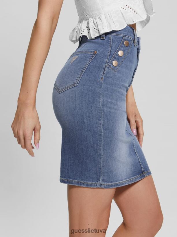 moterys GUESS 6NLN52 drabužiai plunksnų dangus iolonda džinsinis sijonas