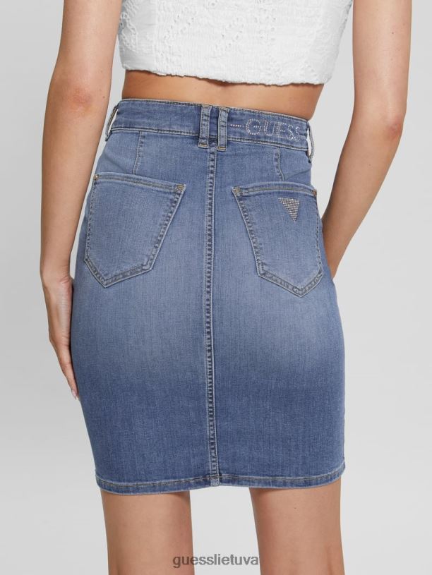 moterys GUESS 6NLN52 drabužiai plunksnų dangus iolonda džinsinis sijonas