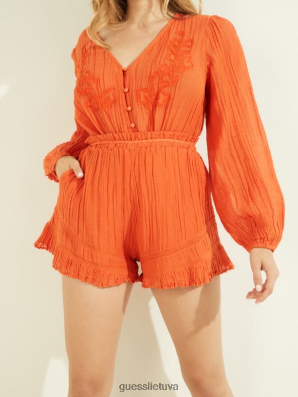 moterys GUESS 6NLN2248 drabužiai aukso liepsnos multi lęšiai šortai