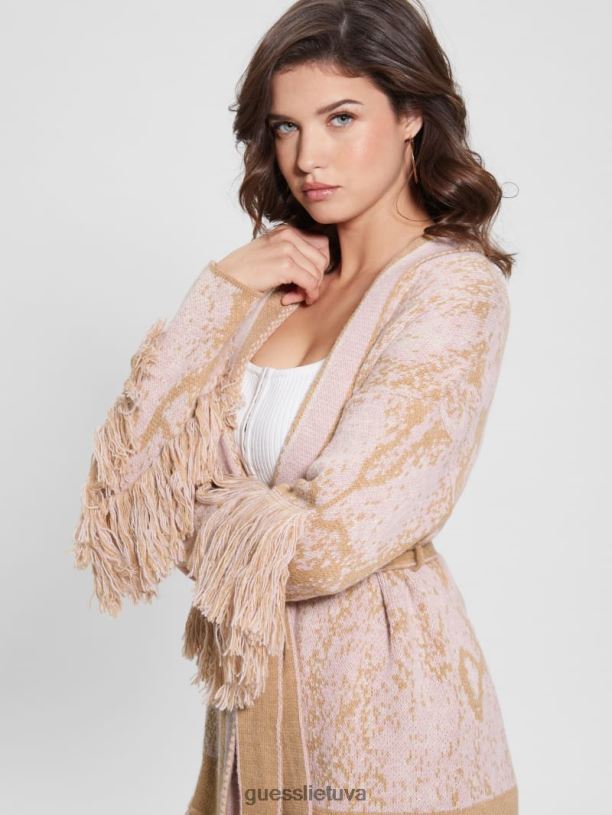 moterys GUESS 6NLN1726 drabužiai siaučiantis gyvatė žakardas nancy žakardo megztinis