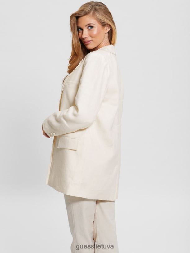 moterys GUESS 6NLN1732 drabužiai baltas glam brooke švarkas