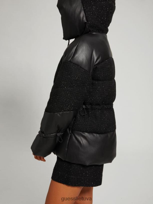 moterys GUESS 6NLN1835 drabužiai juodas paminkštinta striukė