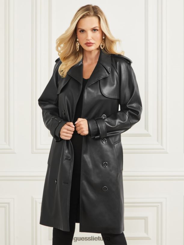 moterys GUESS 6NLN1876 drabužiai juodas spygliuočių paltas