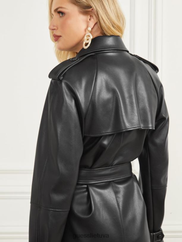 moterys GUESS 6NLN1876 drabužiai juodas spygliuočių paltas