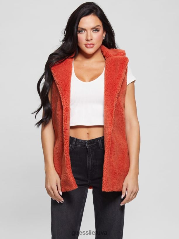 moterys GUESS 6NLN1879 drabužiai liepsnojanti raudona delia liemenė