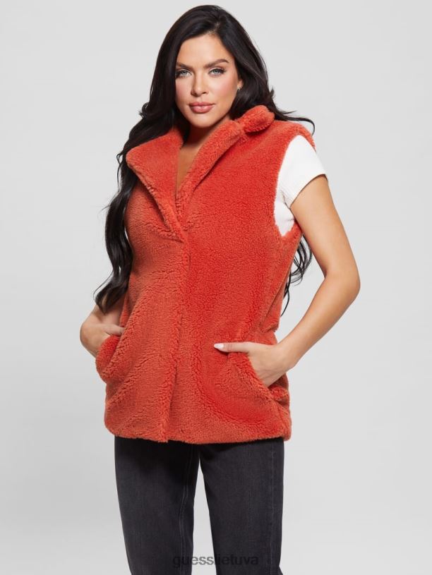 moterys GUESS 6NLN1879 drabužiai liepsnojanti raudona delia liemenė