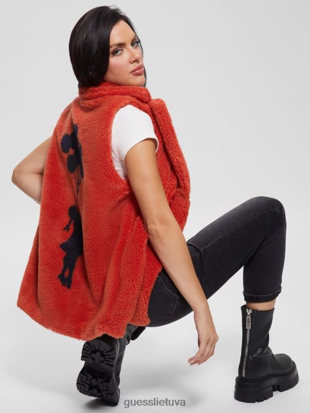 moterys GUESS 6NLN1879 drabužiai liepsnojanti raudona delia liemenė