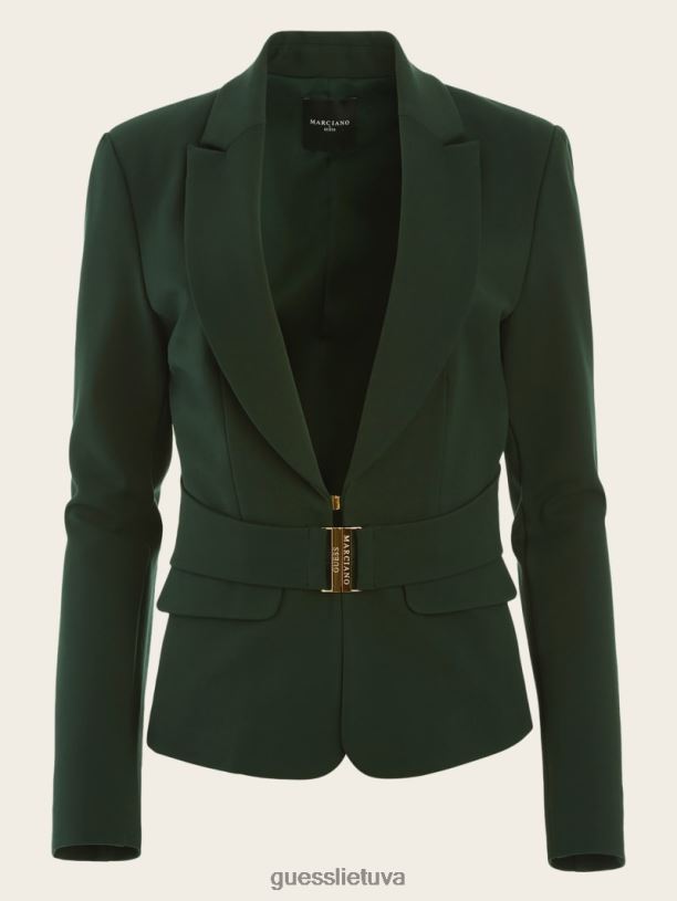 moterys GUESS 6NLN1892 drabužiai šenilinė žalia farah švarkas