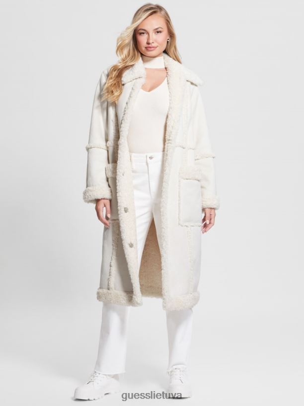 moterys GUESS 6NLN1894 drabužiai grietinėlės baltumo nicoletta paltas