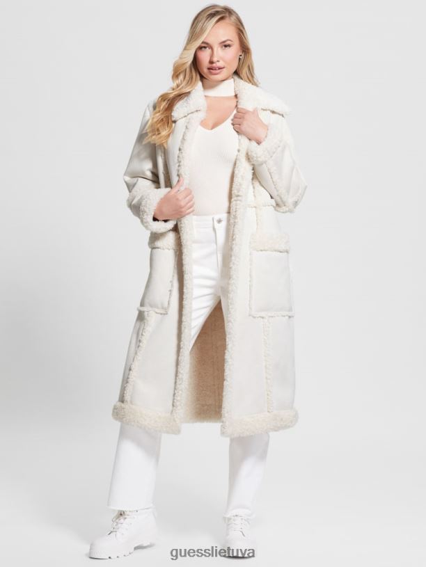moterys GUESS 6NLN1894 drabužiai grietinėlės baltumo nicoletta paltas