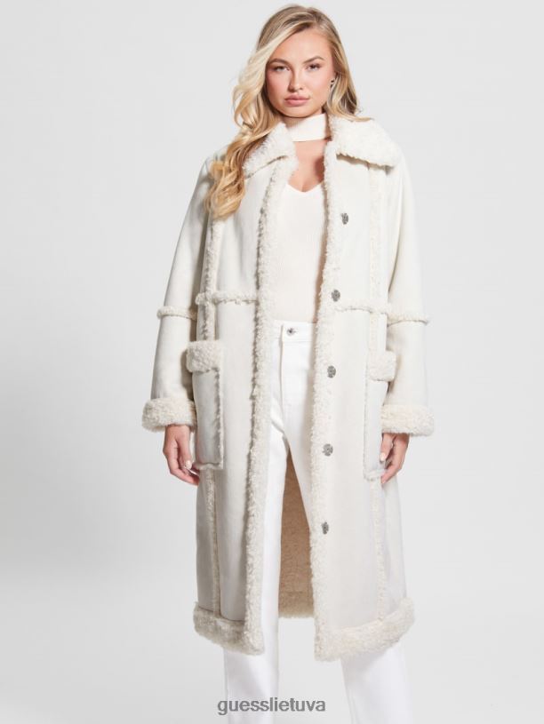 moterys GUESS 6NLN1894 drabužiai grietinėlės baltumo nicoletta paltas