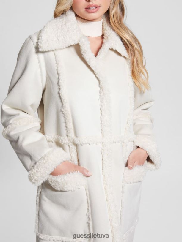 moterys GUESS 6NLN1894 drabužiai grietinėlės baltumo nicoletta paltas