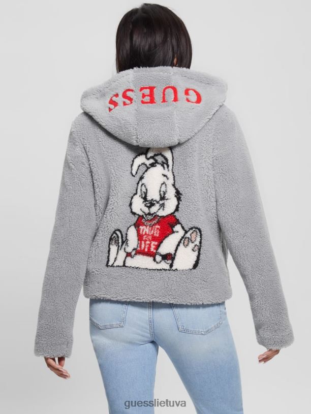 moterys GUESS 6NLN1909 drabužiai dieviška pilka margainė striukė