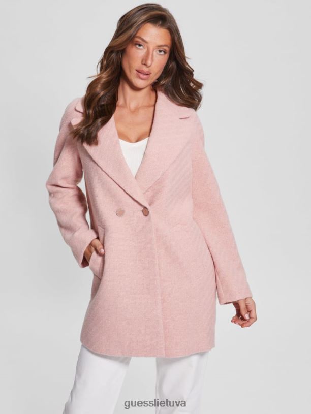 moterys GUESS 6NLN1935 drabužiai satininė rožė džini paltas