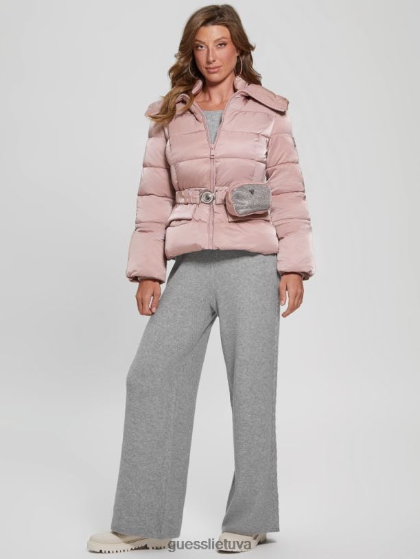 moterys GUESS 6NLN1940 drabužiai rožinė violetinė ekologinė blizganti striukė