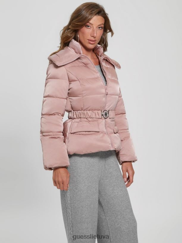 moterys GUESS 6NLN1940 drabužiai rožinė violetinė ekologinė blizganti striukė