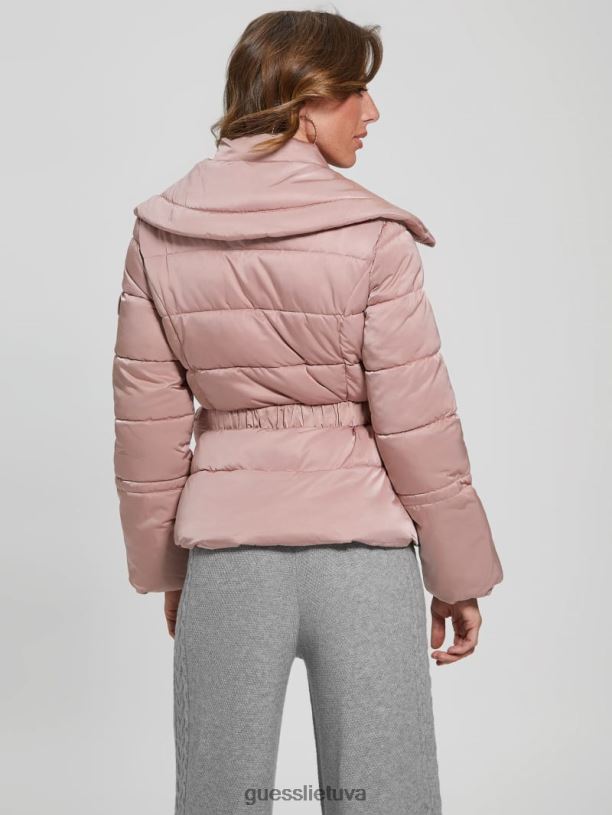 moterys GUESS 6NLN1940 drabužiai rožinė violetinė ekologinė blizganti striukė