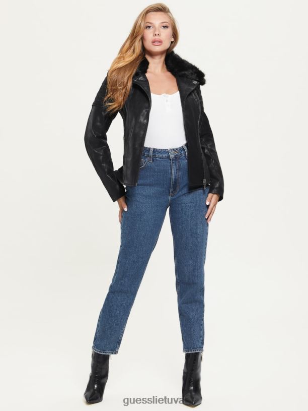 moterys GUESS 6NLN1982 drabužiai juodas olivia moto striukė