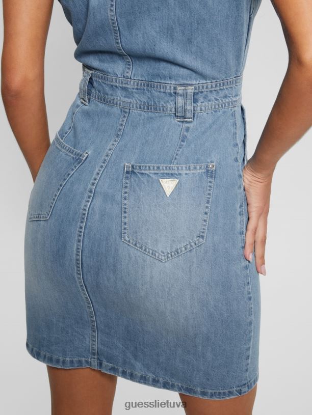 moterys GUESS 6NLN109 drabužiai čiulpinukas lylian džinsinė suknelė