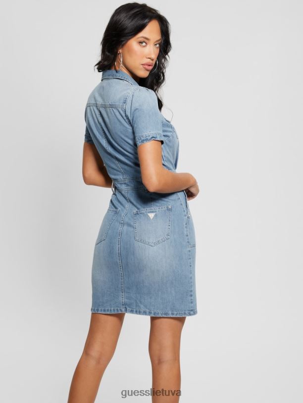 moterys GUESS 6NLN109 drabužiai čiulpinukas lylian džinsinė suknelė
