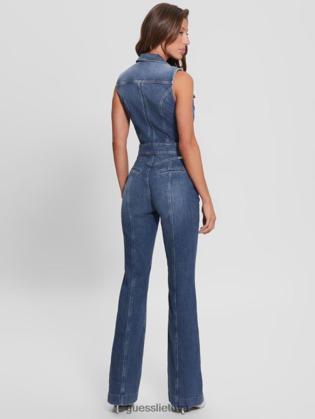 moterys GUESS 6NLN125 drabužiai enlinghtment tamsus eko penny džinsinis kombinezonas