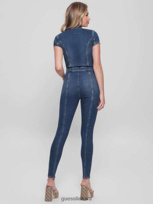 moterys GUESS 6NLN183 drabužiai mėlyna dvasia gemma džinsinis kombinezonas