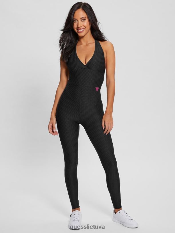 moterys GUESS 6NLN2468 drabužiai juodas eko delma aktyvus kombinezonas