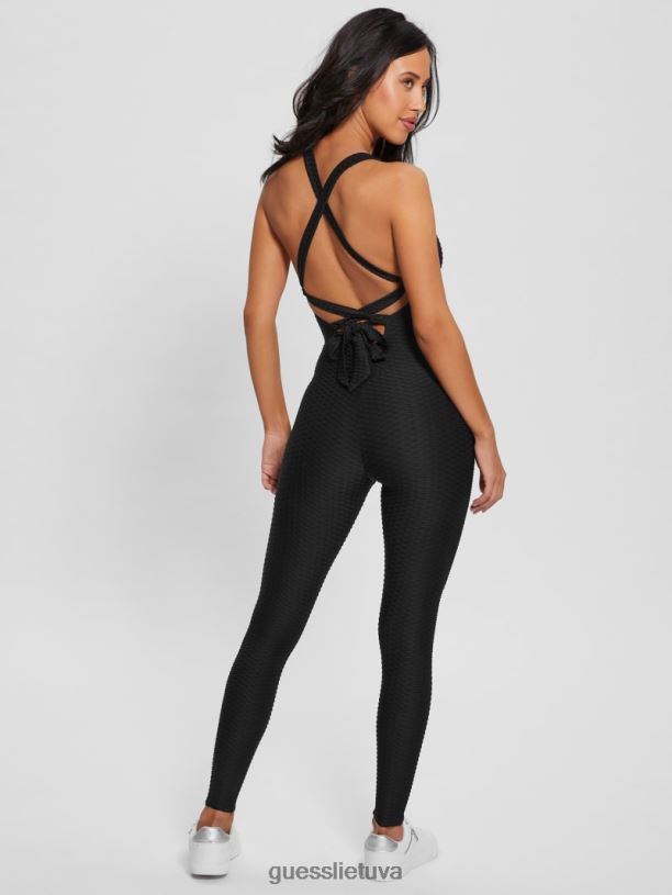 moterys GUESS 6NLN2468 drabužiai juodas eko delma aktyvus kombinezonas