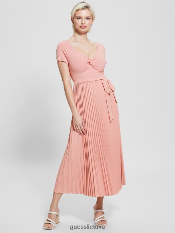 moterys GUESS 6NLN294 drabužiai vidurvasario rožė Eco erynn suknelė su diržu