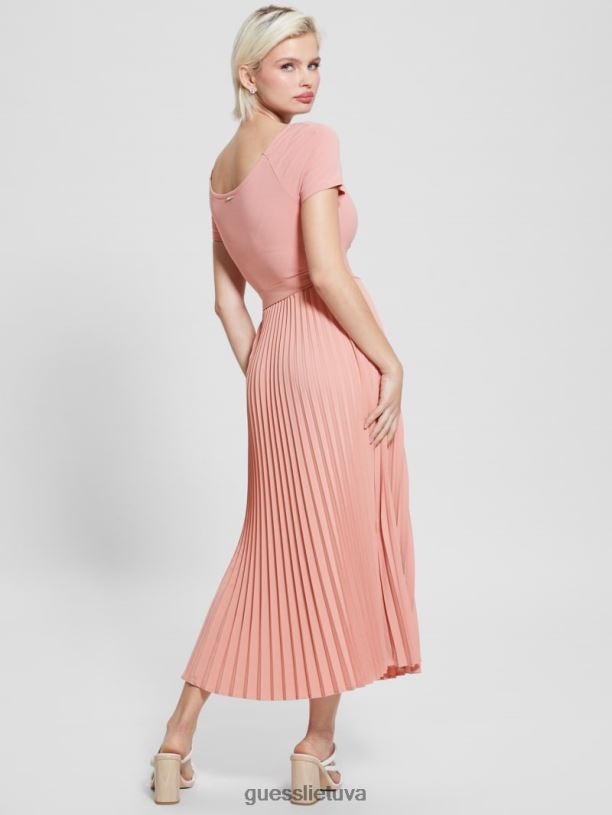 moterys GUESS 6NLN294 drabužiai vidurvasario rožė Eco erynn suknelė su diržu