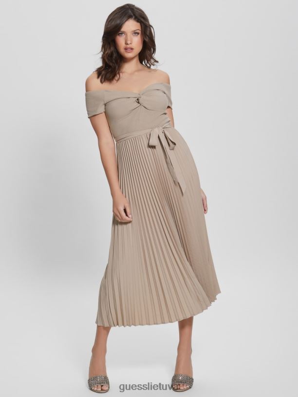 moterys GUESS 6NLN302 drabužiai vasaros molis Eco erynn suknelė su diržu