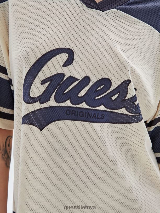 moterys GUESS 6NLN306 drabužiai smėlio krantas originali marškinėlių suknelė