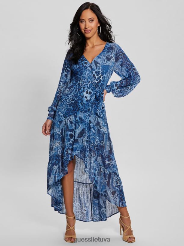 moterys GUESS 6NLN314 drabužiai Šiaurės jūros kašmyras eko nuovo bahia wrap maxi suknelė